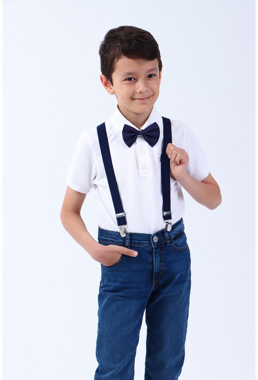 Подтяжки детские, ширина 2.5 см, цвет темно-синий