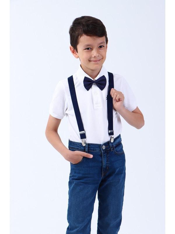 Подтяжки детские, ширина 2.5 см, цвет темно-синий