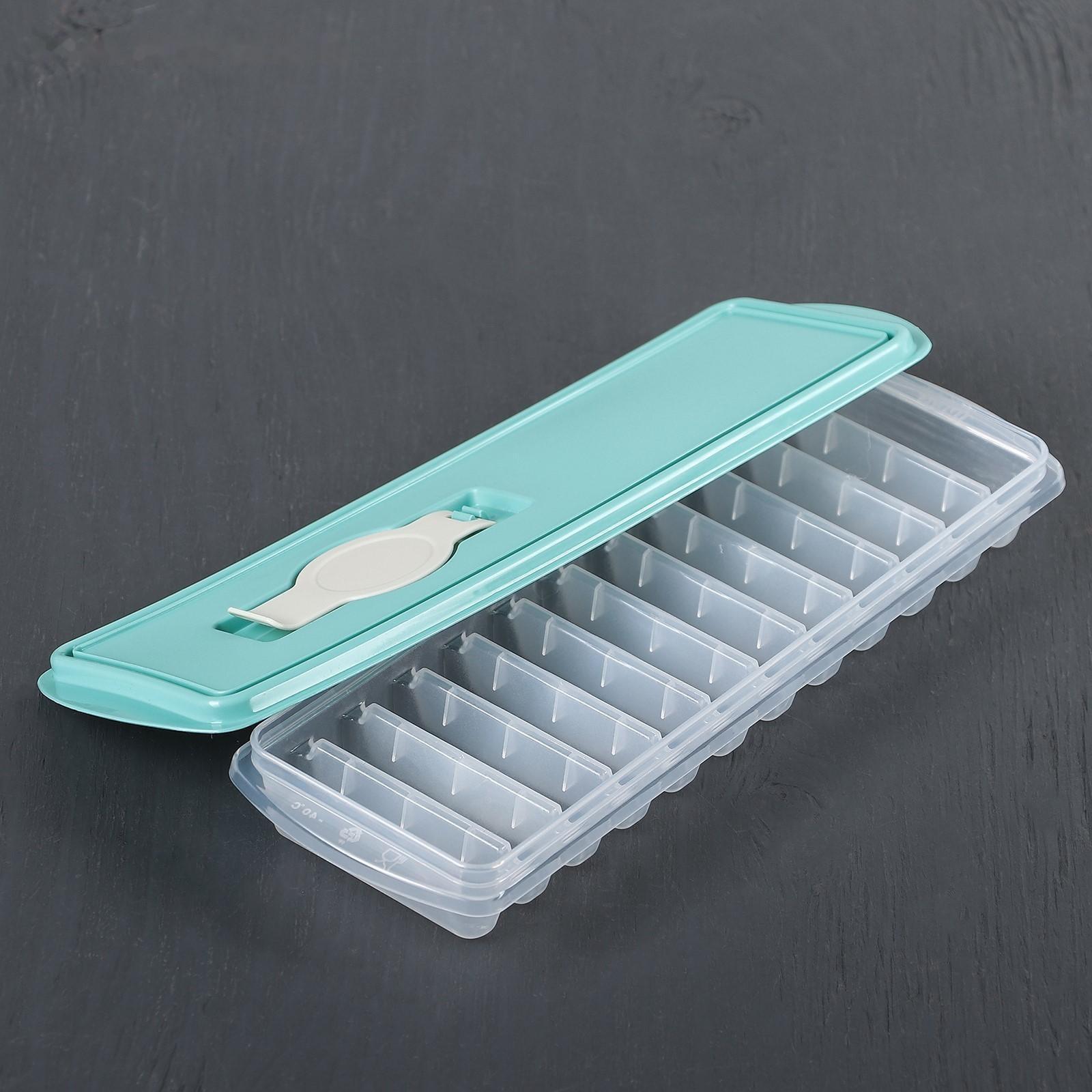 Форма для льда «Палочки», с крышкой и клапаном, цвет аквамарин