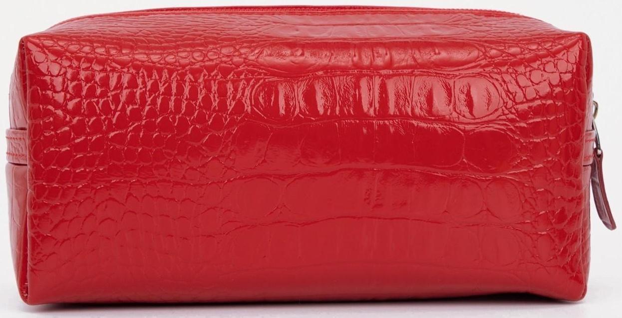 Косметичка на молнии, цвет алый кайман