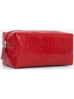 Косметичка на молнии, цвет алый кайман