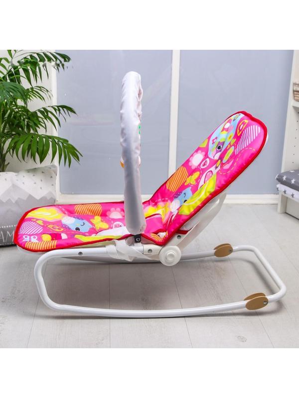 Шезлонг-качалка для новорождённых «Цветы», игровая дуга, съёмные игрушки МИКС