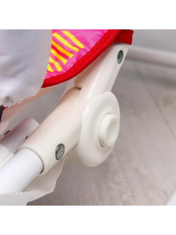 Шезлонг-качалка для новорождённых «Цветы», игровая дуга, съёмные игрушки МИКС