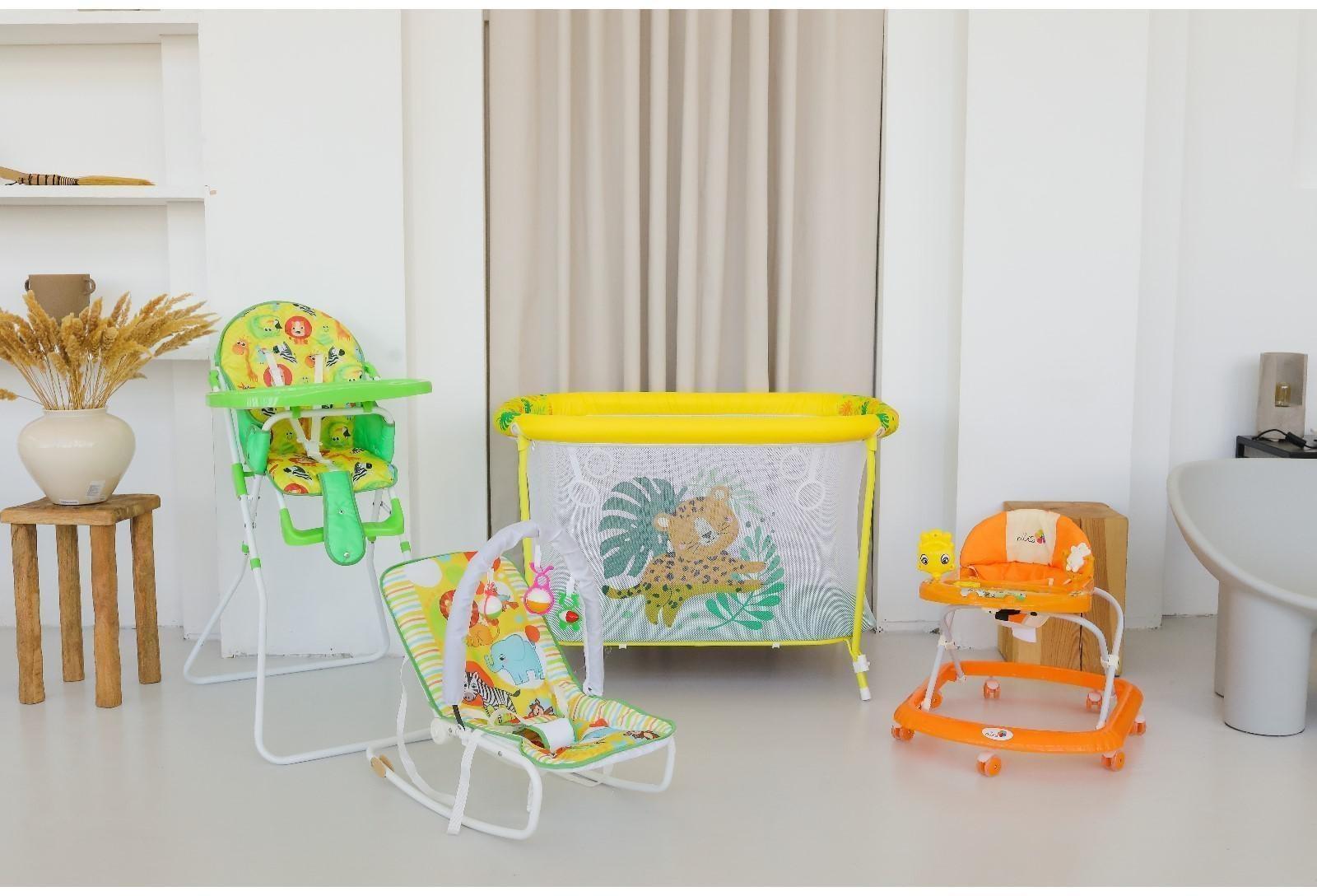 Шезлонг - качалка для новорождённых «Африка», игровая дуга, игрушки МИКС