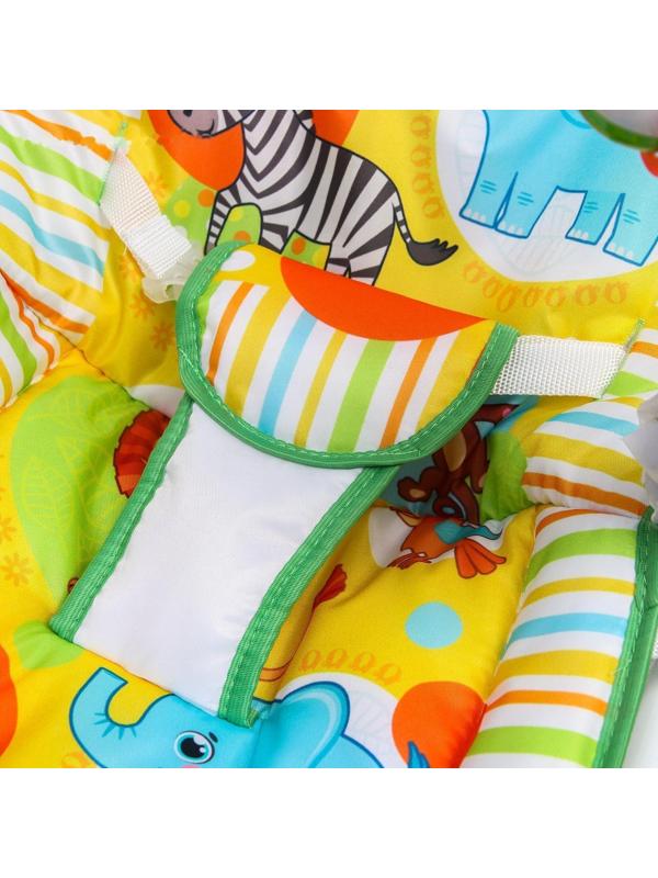 Шезлонг - качалка для новорождённых «Африка», игровая дуга, игрушки МИКС