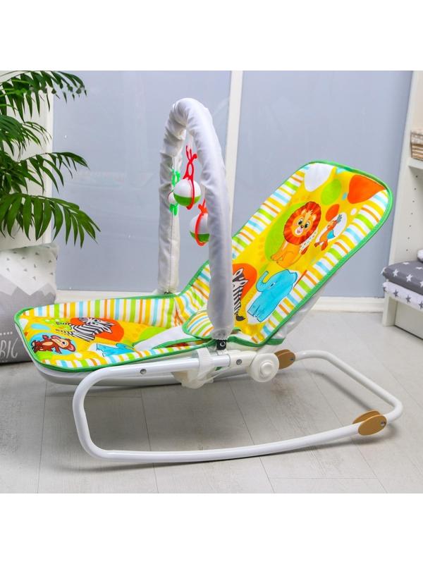 Шезлонг - качалка для новорождённых «Африка», игровая дуга, игрушки МИКС