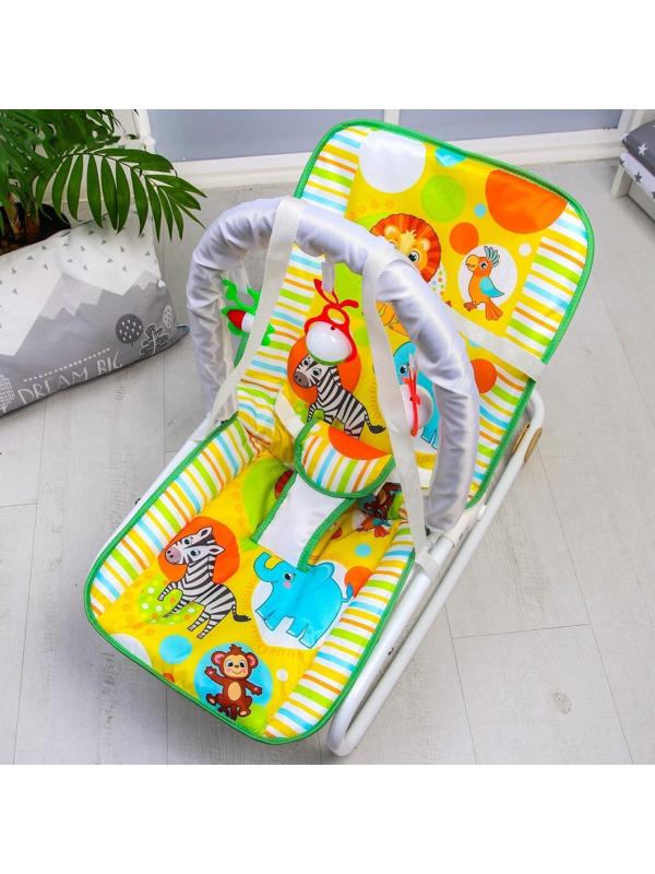 Шезлонг - качалка для новорождённых «Африка», игровая дуга, игрушки МИКС