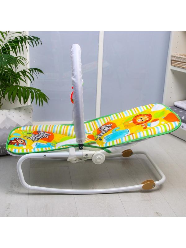 Шезлонг - качалка для новорождённых «Африка», игровая дуга, игрушки МИКС