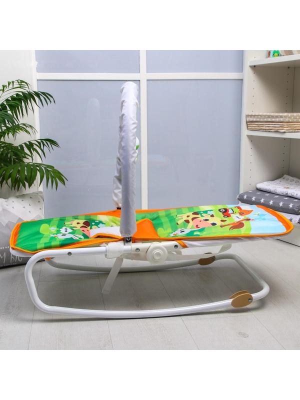 Шезлонг-качалка для новорождённых «Домашние животные», игровая дуга, съёмные игрушки МИКС