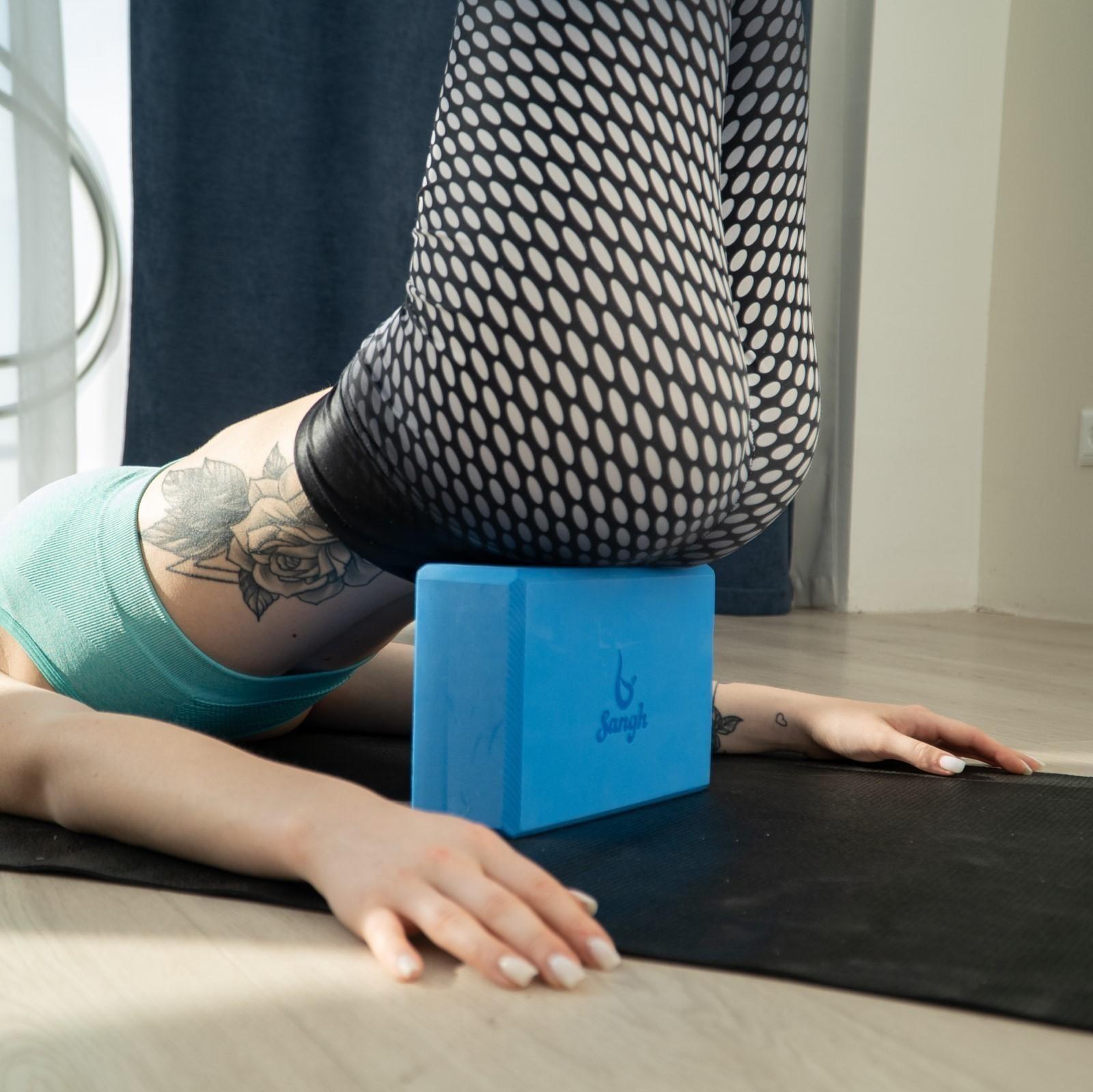 Блок для йоги 23 х 15 х 8 см, вес 180 г, цвет синий