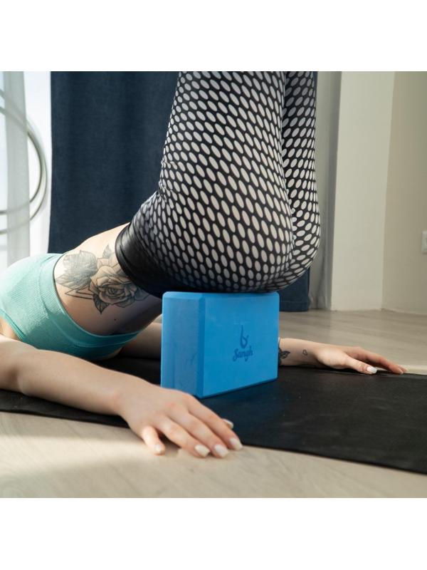 Блок для йоги 23 х 15 х 8 см, вес 180 г, цвет синий