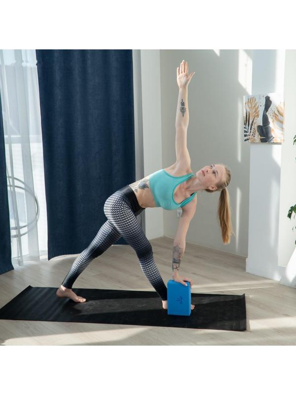 Блок для йоги 23 х 15 х 8 см, вес 180 г, цвет синий