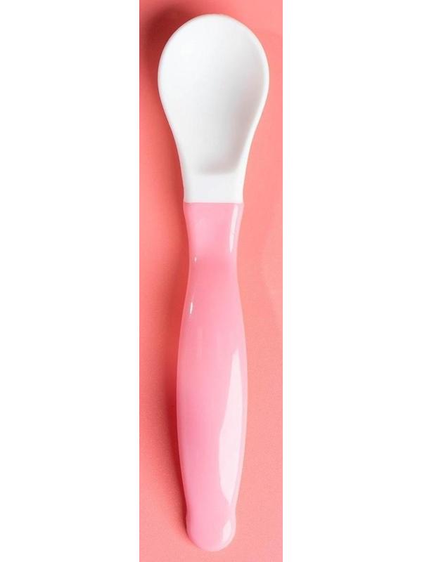 Набор детской посуды «Доченька», 3 предмета: тарелка на присоске, крышка, ложка, цвет розовый