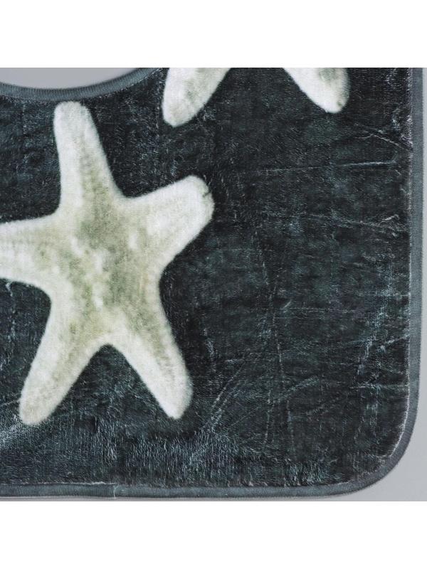 Набор ковриков для ванной и туалета Доляна «Звёзды», 2 шт: 40×50, 50×80 см