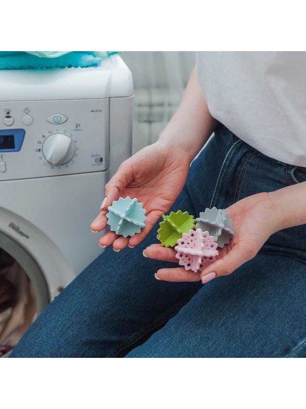 Шарики для стирки белья Доляна, 4 шт, цвет МИКС