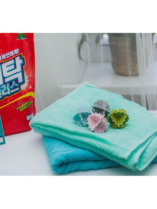 Шарики для стирки белья Доляна, 4 шт, цвет МИКС