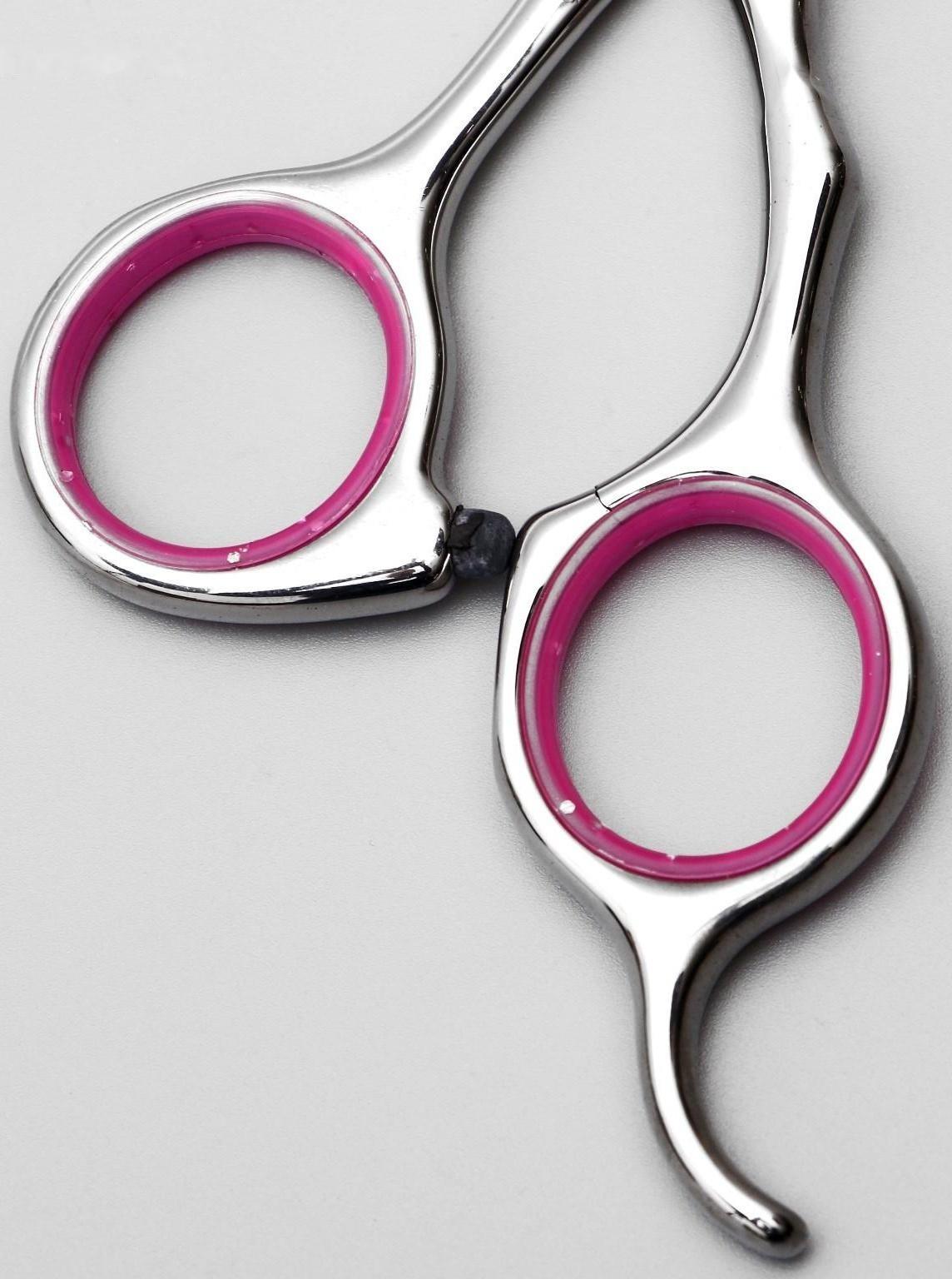 Ножницы для стрижки животных прямые с упором для пальца, прорезиненные ручки, для правшей