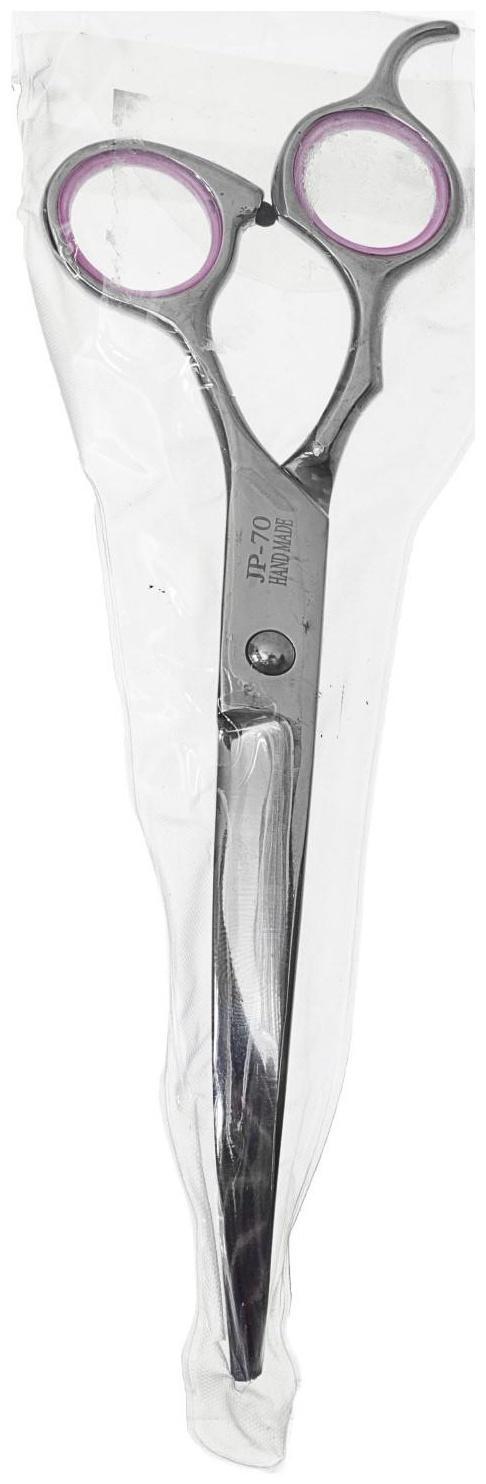 Ножницы для стрижки животных прямые с упором для пальца, прорезиненные ручки, для правшей