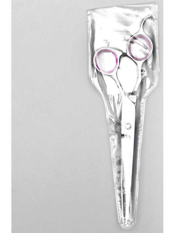 Ножницы для стрижки животных прямые с упором для пальца, прорезиненные ручки, для правшей