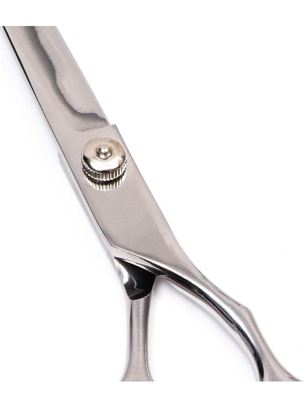 Ножницы для стрижки животных прямые с упором для пальца, прорезиненные ручки, для правшей