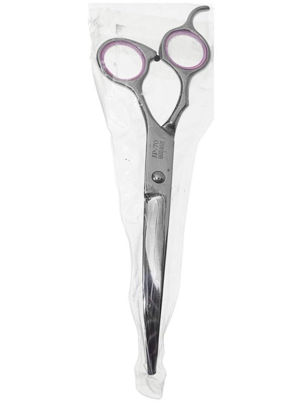 Ножницы для стрижки животных прямые с упором для пальца, прорезиненные ручки, для правшей