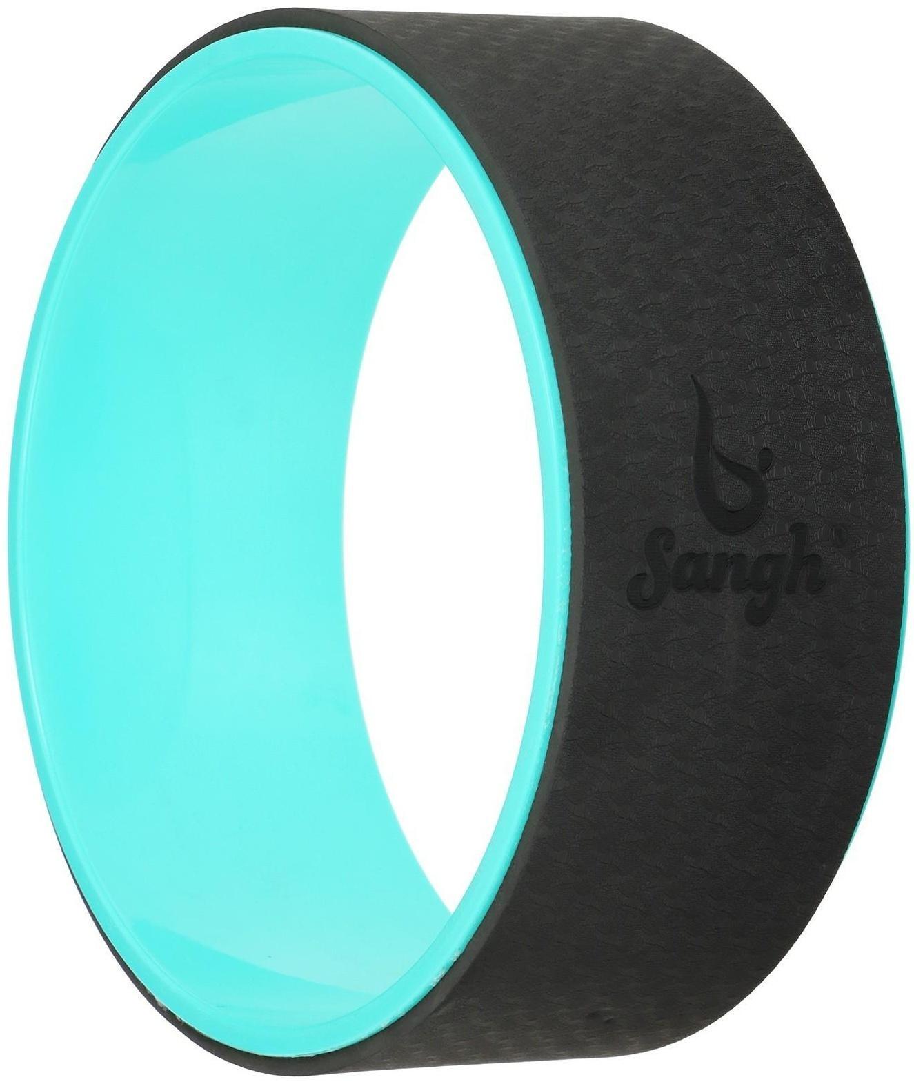 Йога-колесо «Лотос» 33 × 13 см, цвет мятный/чёрный