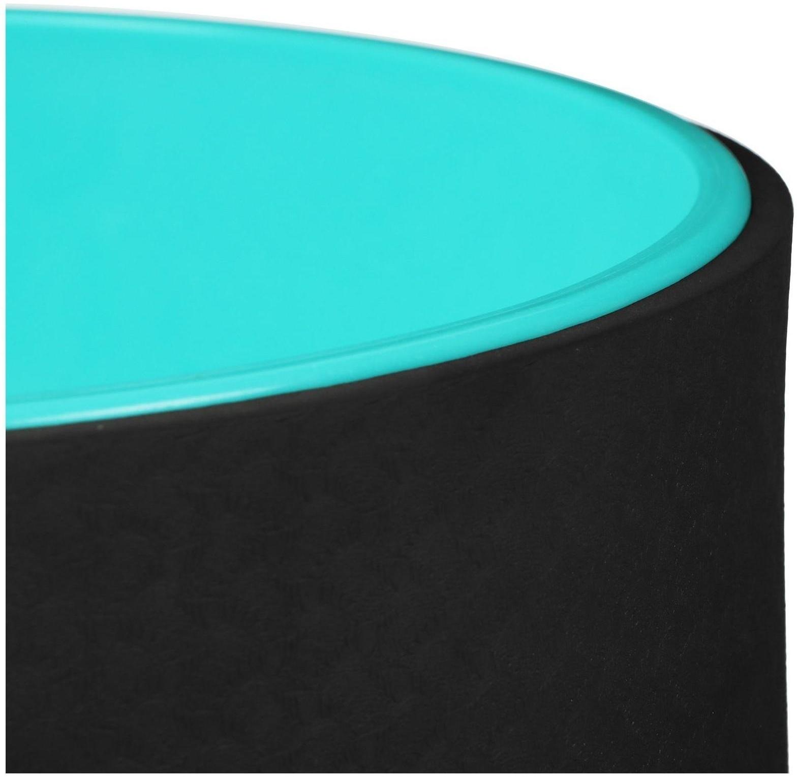 Йога-колесо «Лотос» 33 × 13 см, цвет мятный/чёрный