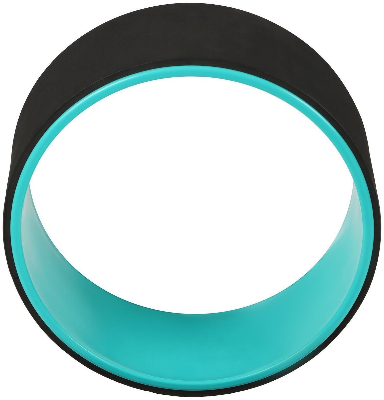 Йога-колесо «Лотос» 33 × 13 см, цвет мятный/чёрный