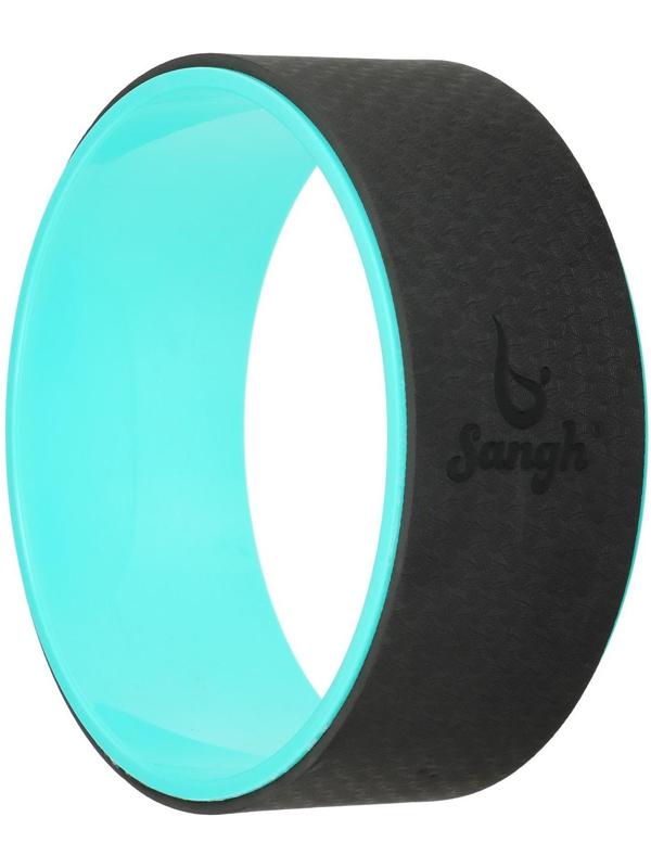 Йога-колесо «Лотос» 33 × 13 см, цвет мятный/чёрный