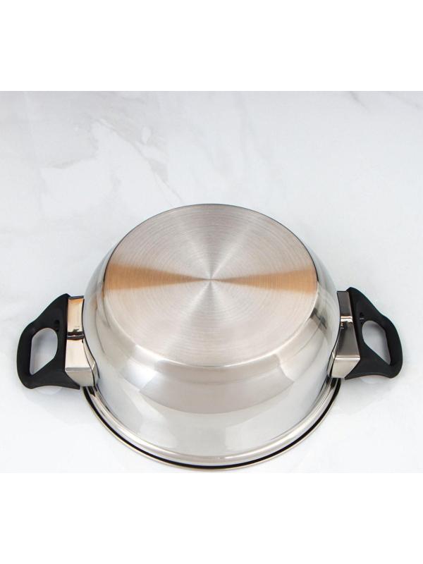 Кастрюля, 1,9 л, d=18 см, стеклянная крышка, цвет хромированный