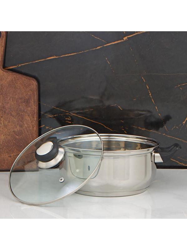 Кастрюля Astell, d=20 см, 2,8 л, капсульное дно, стеклянная крышка