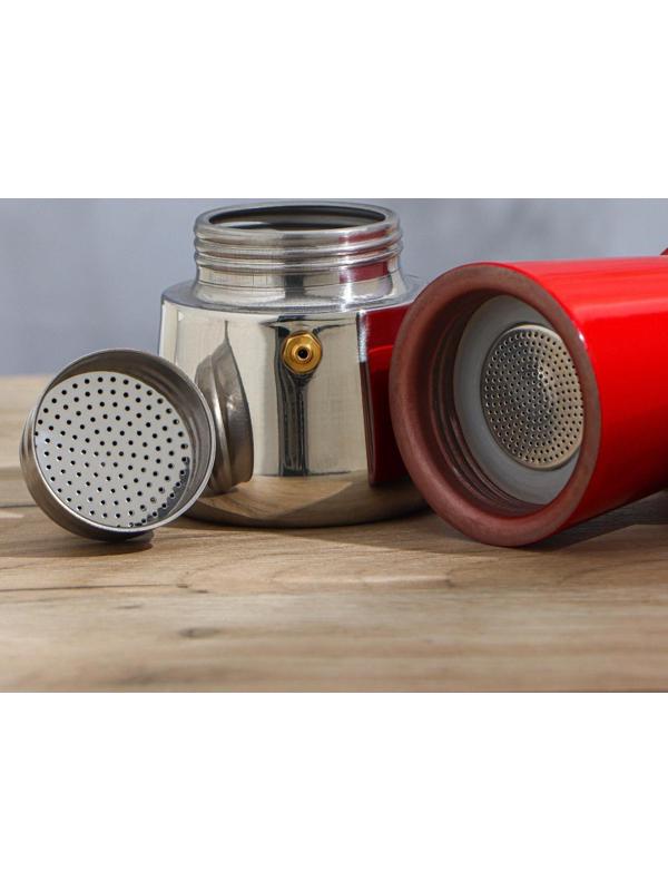 Кофеварка гейзерная «Итальяно», на 2 чашки, 100 мл, цвет красный