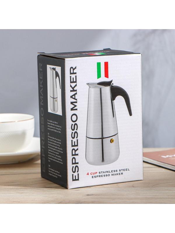 Кофеварка гейзерная «Итальяно», на 2 чашки, 100 мл, цвет красный