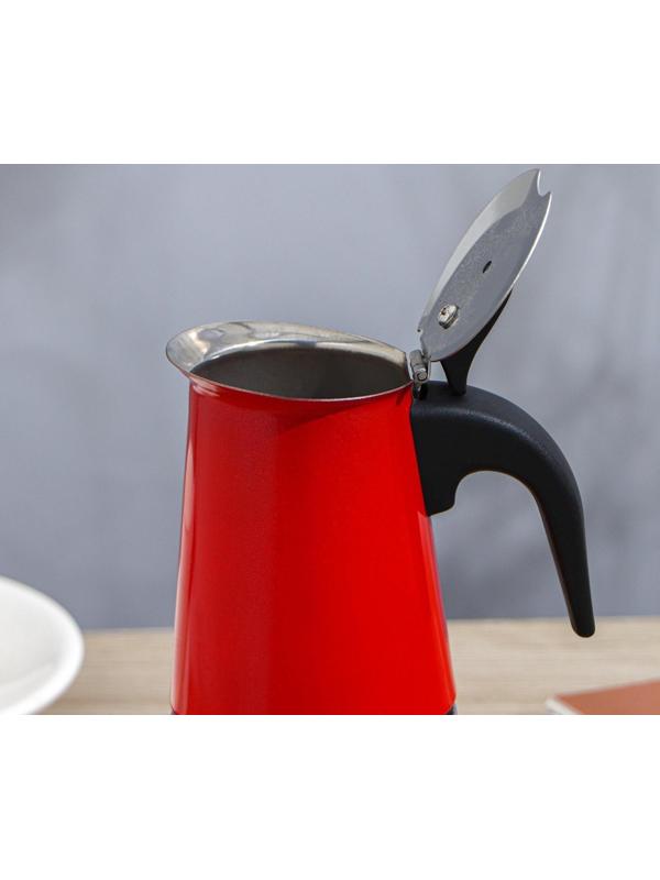 Кофеварка гейзерная «Итальяно», на 2 чашки, 100 мл, цвет красный