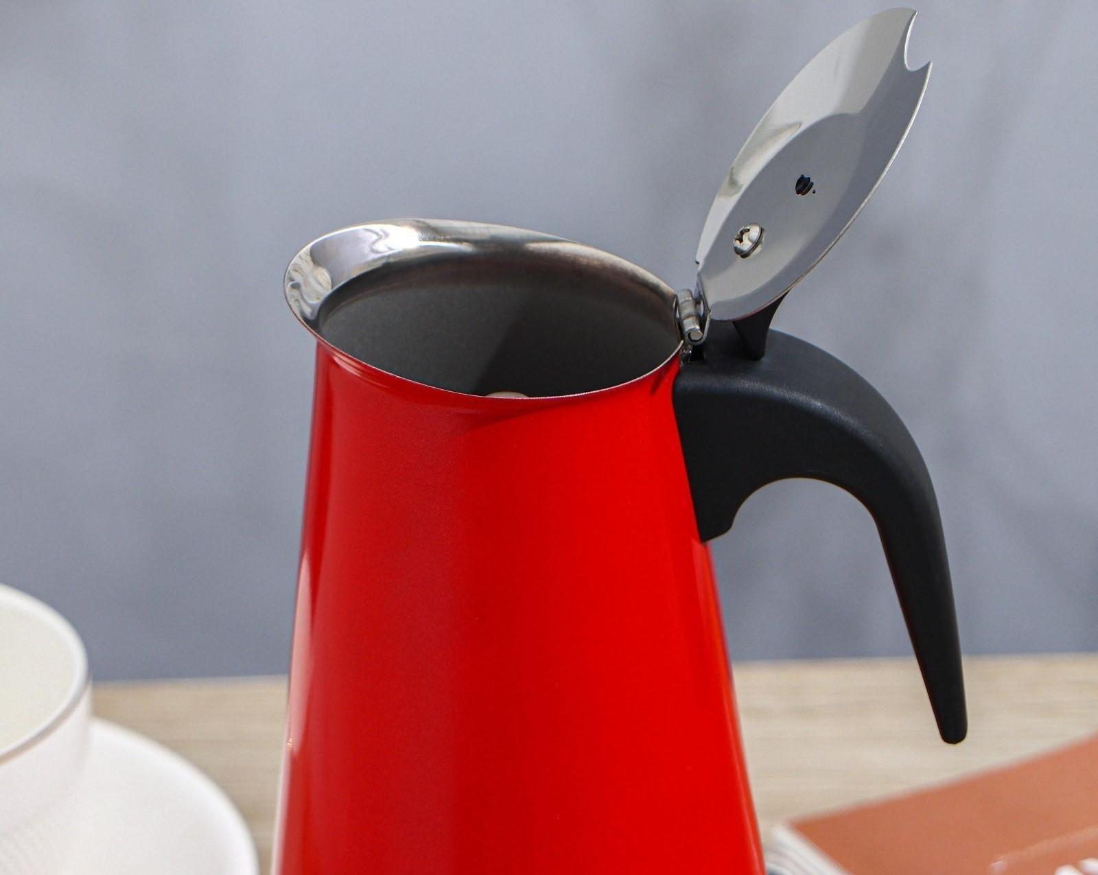 Кофеварка гейзерная «Итальяно», на 6 чашек, 300 мл, цвет красный