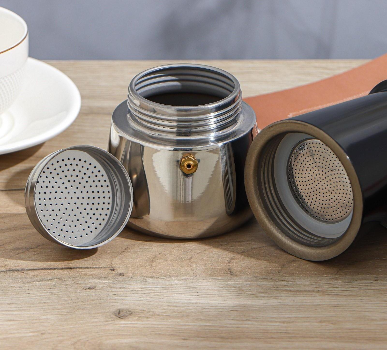 Кофеварка гейзерная «Итальяно», на 4 чашки, 200 мл, цвет чёрный