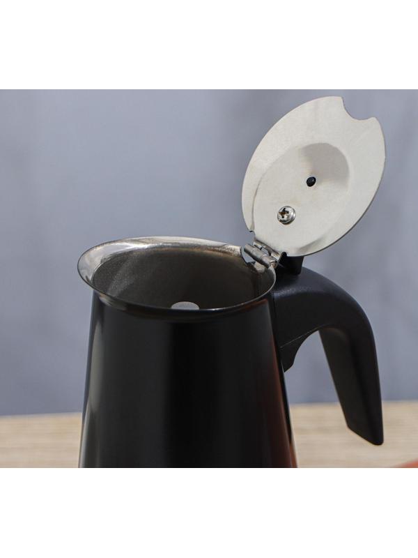 Кофеварка гейзерная «Итальяно», на 4 чашки, 200 мл, цвет чёрный