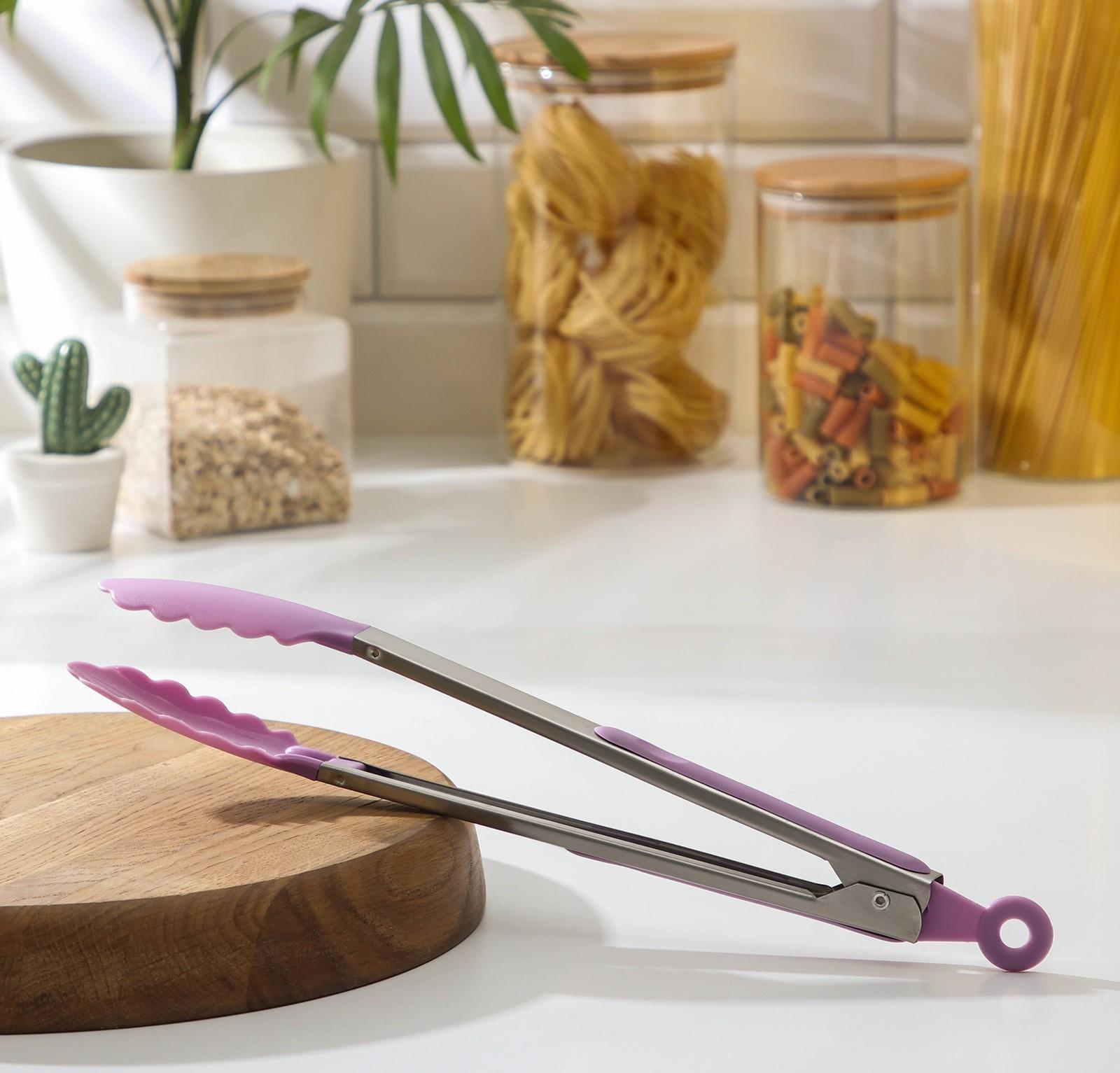 Щипцы универсальные для гарнира «Лист», 33 см, цвет МИКС