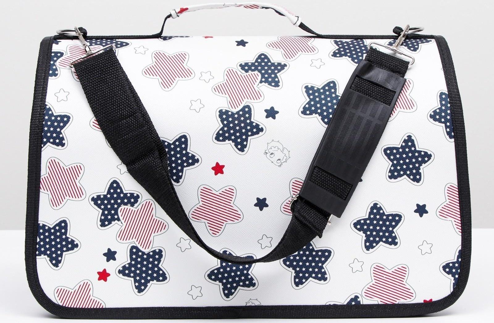 Сумка-переноска для кошек и собак, каркасная «Звёзды», размер S, 37,5 х 17 х 22 см