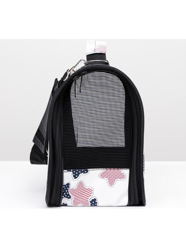 Сумка-переноска для кошек и собак, каркасная «Звёзды», размер S, 37,5 х 17 х 22 см