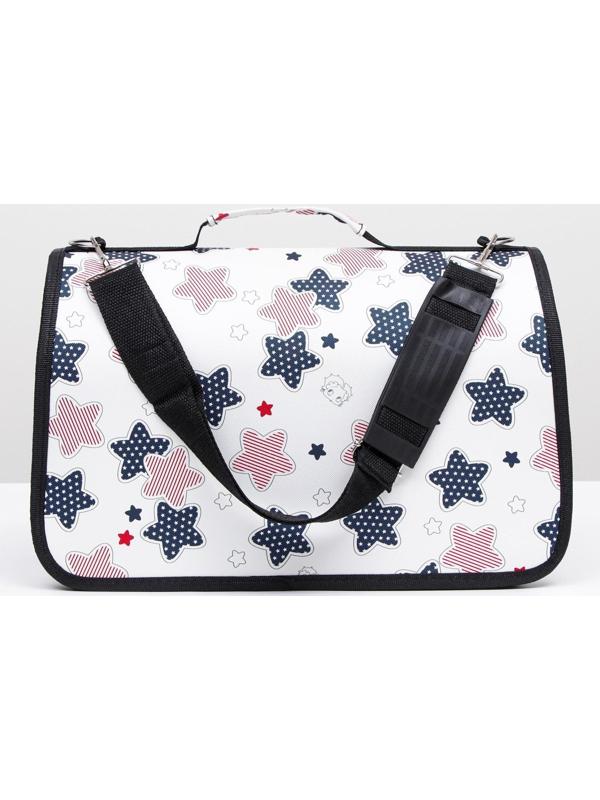 Сумка-переноска для кошек и собак, каркасная «Звёзды», размер S, 37,5 х 17 х 22 см