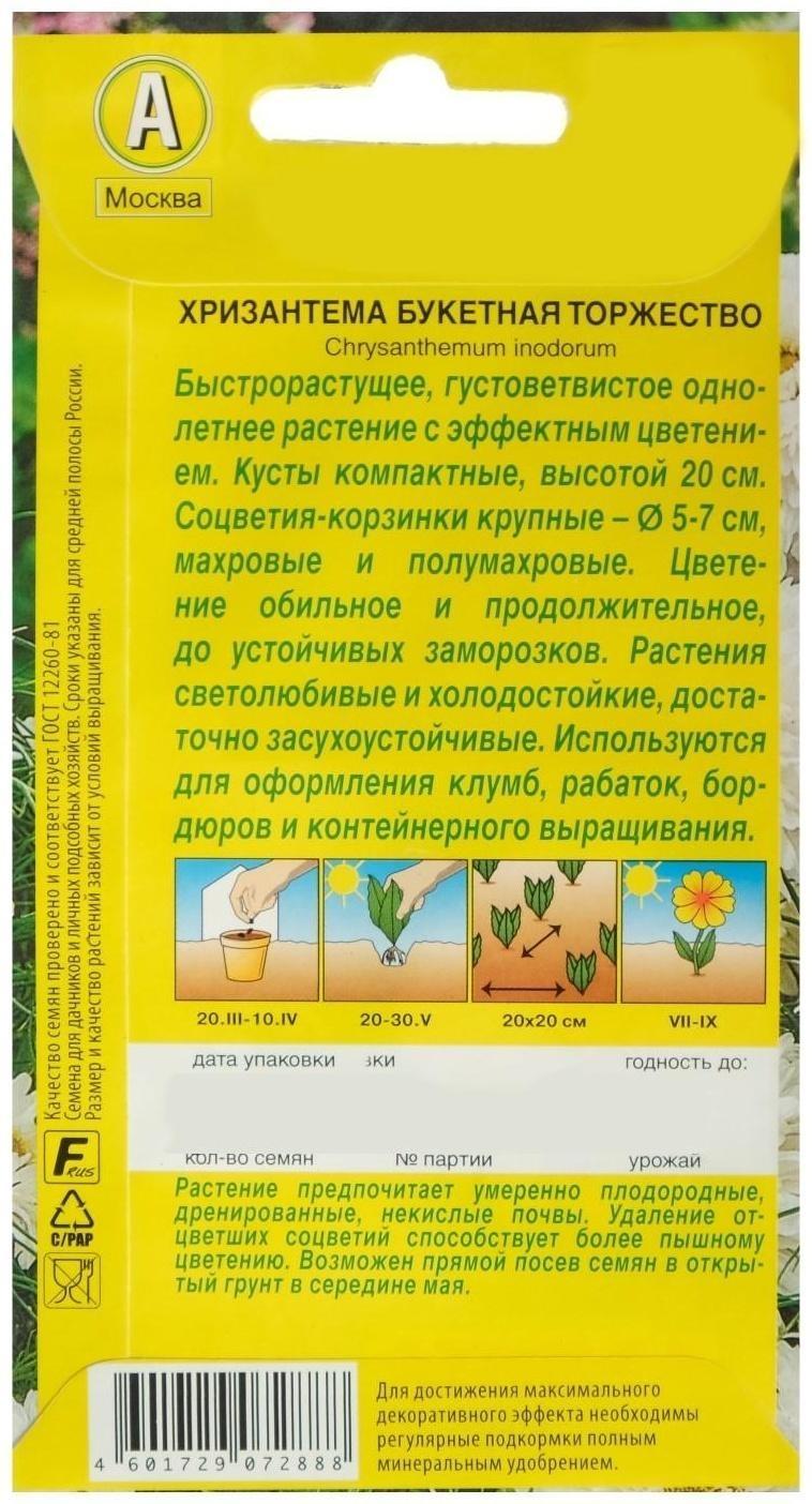 Семена цветов Хризантема букетная 