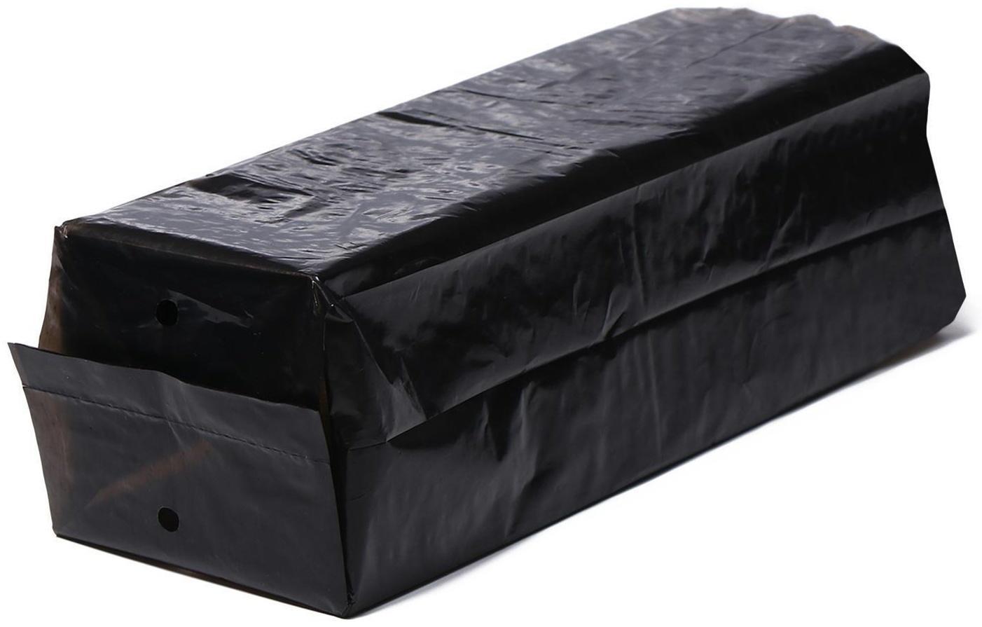 Пакет для рассады, 1.6 л, 8 × 30 см, полиэтилен толщиной 50 мкм, с перфорацией, чёрный, Greengo