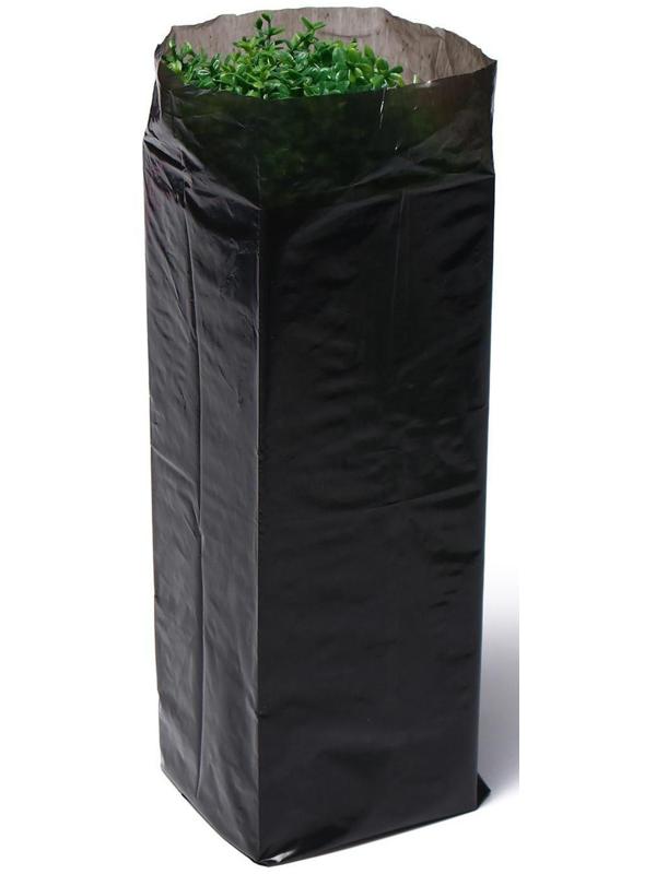 Пакет для рассады, 1.6 л, 8 × 30 см, полиэтилен толщиной 50 мкм, с перфорацией, чёрный, Greengo