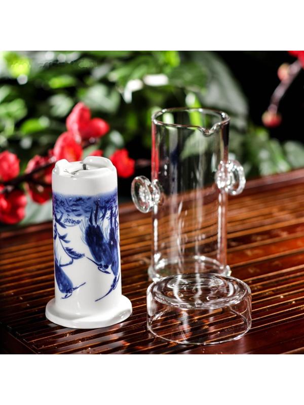 Стеклянная колба для заваривания чая «Горный пейзаж», 200 мл, 7×6×10,7 см, рисунок МИКС