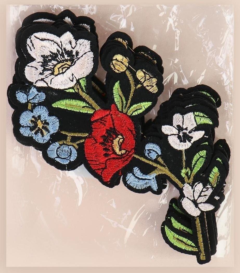 Термоаппликация «Цветы», 16 × 8 см, цвет разноцветный