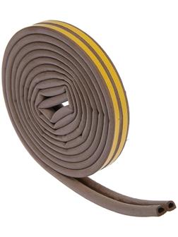 Уплотнитель резиновый ТУНДРА, профиль D, размер 9х8 мм, коричневый, в упаковке 6 м