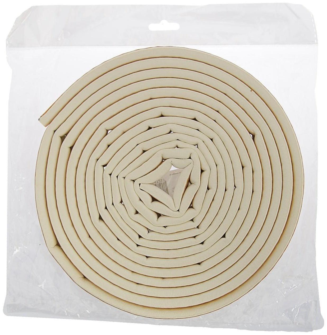 Уплотнитель резиновый ТУНДРА, профиль D, размер 9х8 мм, белый, в упаковке 10 м