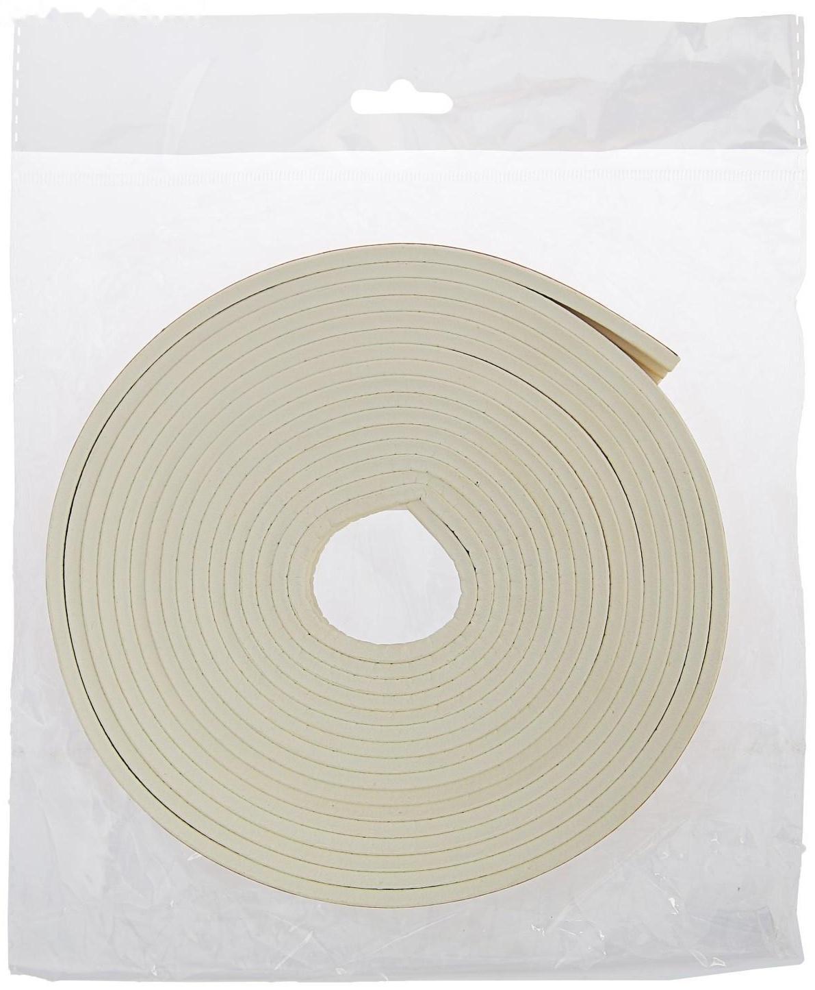 Уплотнитель резиновый ТУНДРА, профиль Е, размер 4х9 мм, белый, в упаковке 10 м