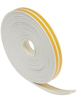 Уплотнитель резиновый ТУНДРА, профиль Е, размер 4х9 мм, белый, в упаковке 10 м